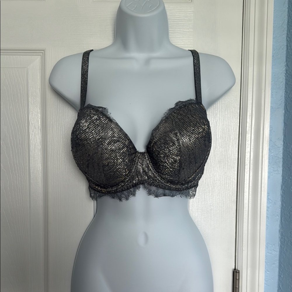 Victoria's Secret Silver Lace Underwire Bra